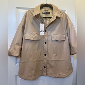 Zara faux leather shirt